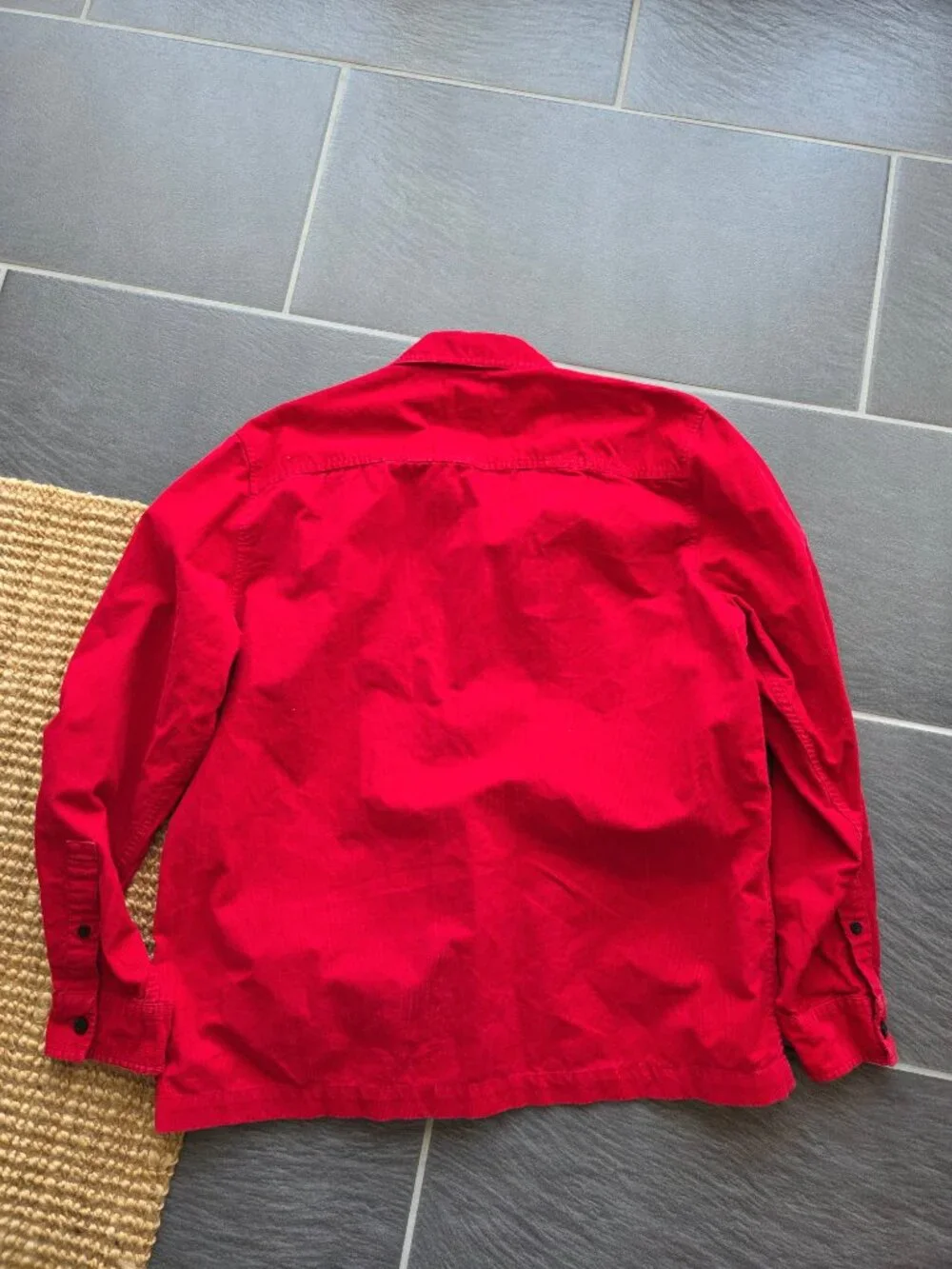 Calvin Klein Jeans Red Corduroy Button Down Shirt Jacket Shacket - Large